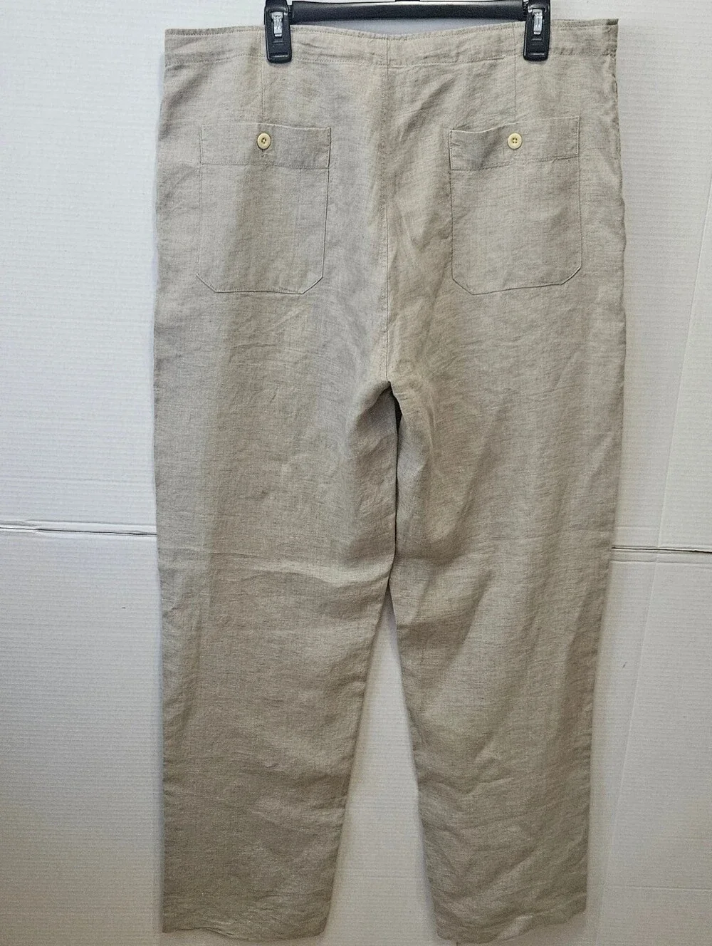 Men's Nautica Explorer 100% LINEN Loose Fit Pants - Sand - Large - LIKE NEW